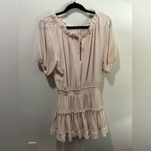 BuddyLove Ray Elastic Waist Light Pink Print Dress